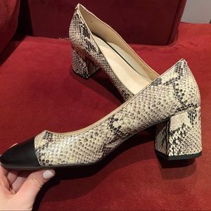 Dawna Snakeskin Cap Toe Pump